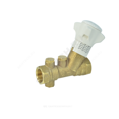 Клапан балансировочный ручной латунь R206B Ду 20 Ру25 ВР Kvs=5.5м3/ч без ниппелей Giacomini R206BY014