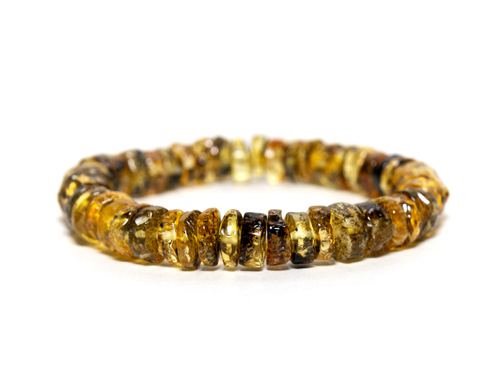 Браслет из цельного калининградского янтаря, диаметр бусин 1 см