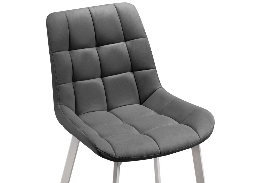 Стул на металлокаркасе Челси темно-серый / белый каркас