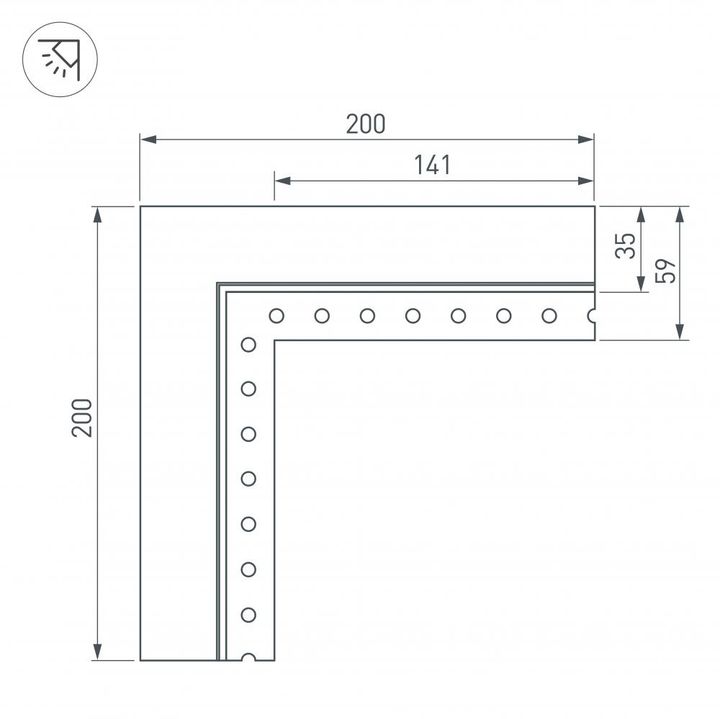 Коннектор L-образный внутренний Arlight SL-Linia32-Fantom-Edge 030100