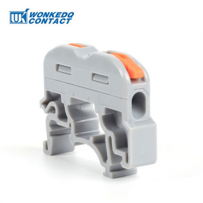 Клемма монтажная проходная СМК 2 отверстия 4мм2 (100 шт.) на DIN рейку  222-211 рычажковая 450V/32A WONKE ELECTRIC