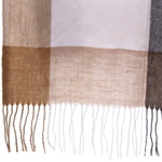 Палантин - шарф «ZIMA», принт в клетку, цвет бежевый/молочный, 180*70см (200/215гр)