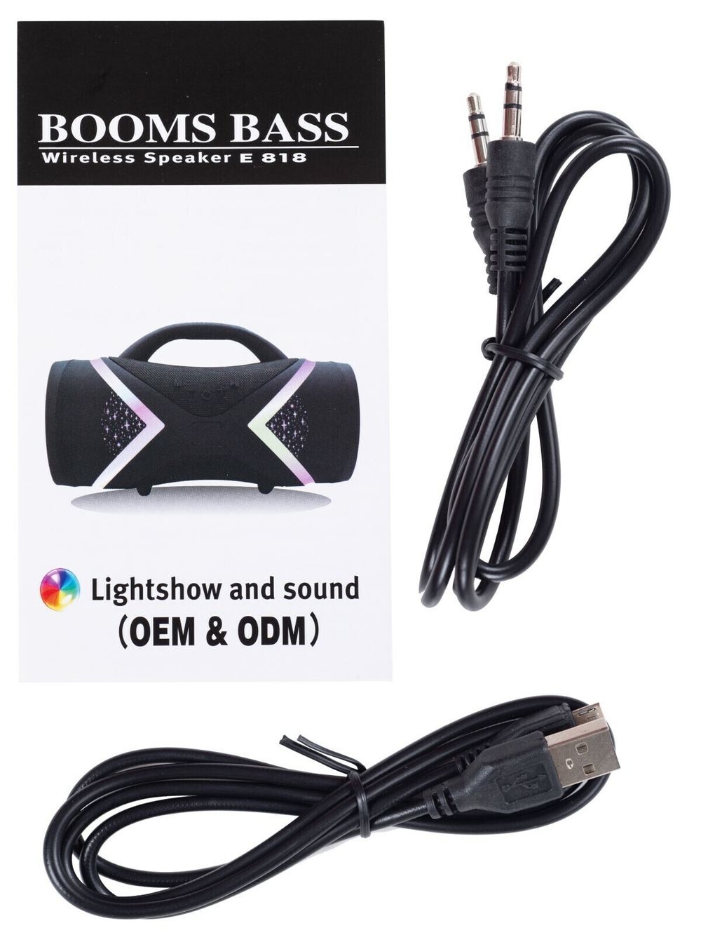 Портативная колонка BT SPEAKER Booms Bass E 818 Bluetooth c подсветкой синяя