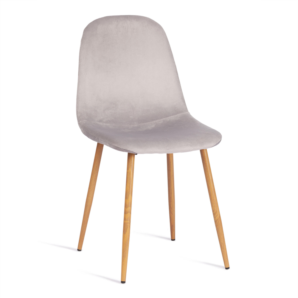 Стул BREEZE (mod. 4724) Велюр/металл , 44 х 53 х 87 см, Light grey (светло-серый) HLR14 / натуральный