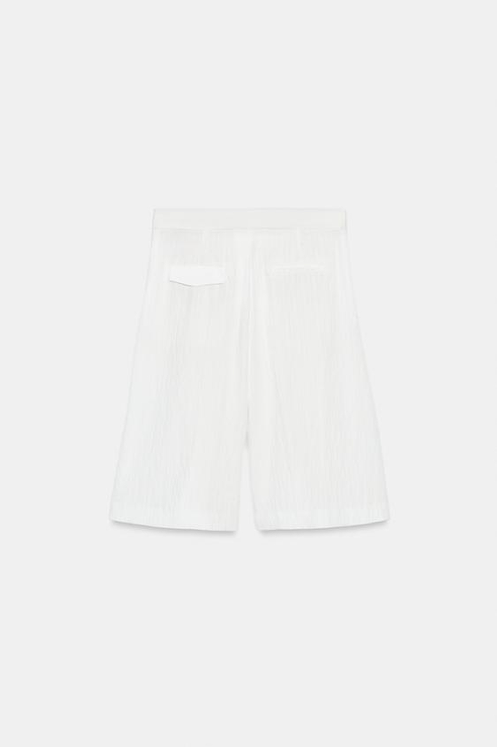 ZARA ДЛИННЫЕ ШОРТЫ С ПОЯСОМ — ZW COLLECTION, ЖЕЛТОВАТО-БЕЛЫЙ