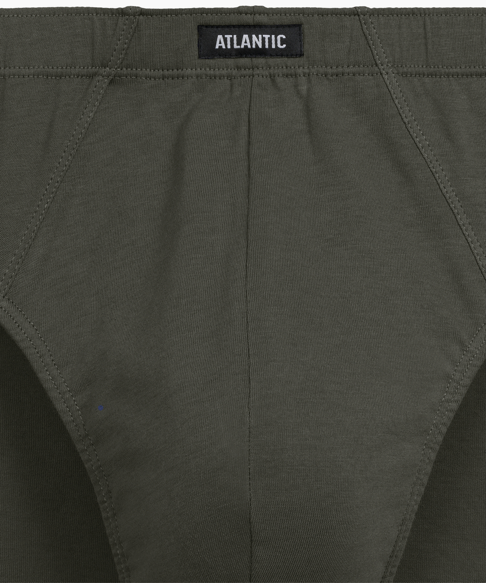 Мужские трусы слипы классика Atlantic, набор 3 шт., хлопок, хаки + темно-синие + темно-голубой, 3MP-129