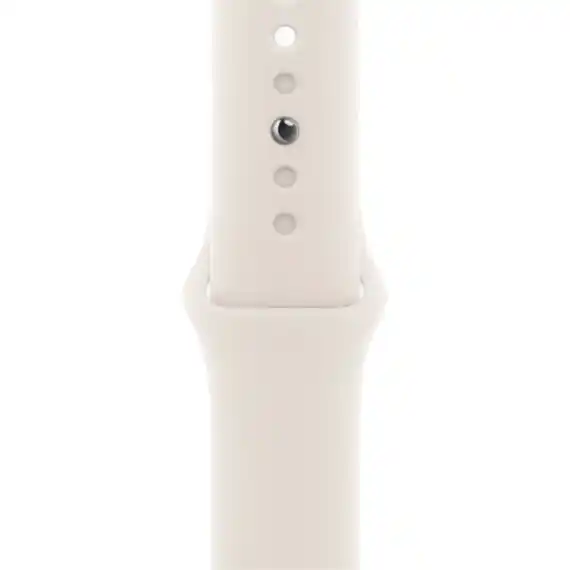 Умные часы Apple Watch SE 2024, 44 мм, корпус из алюминия цвета «сияющая звезда», спортивный ремешок цвета «сияющая звезда» M/L (MXGU3)