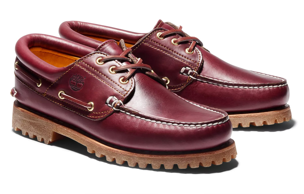 Timberland 3 Eye Casual Leather Shoes Men"s Red Brown
