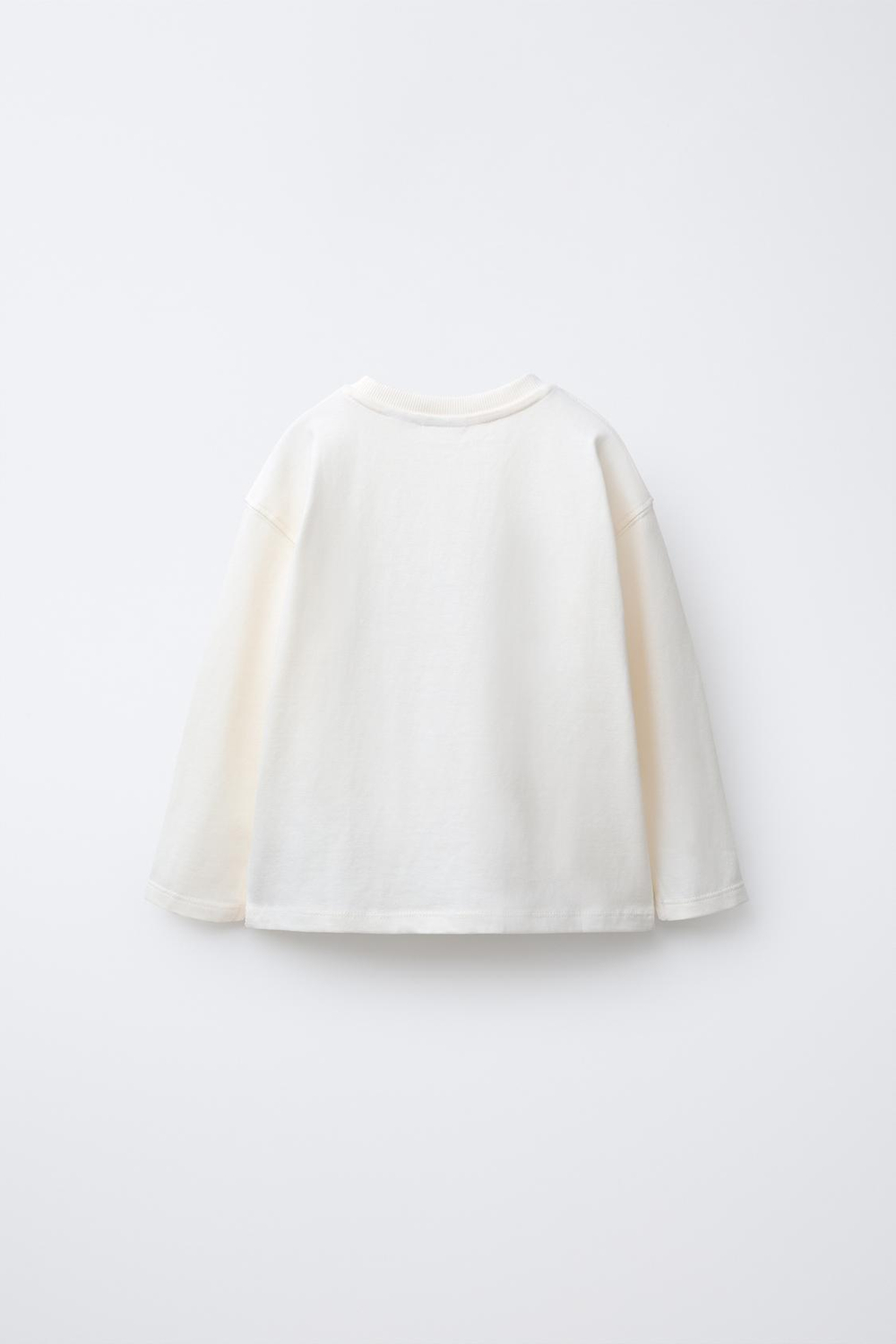 ZARA ФУТБОЛКА С ТЕКСТОВЫМ ПРИНТОМ, ЭКРЮ