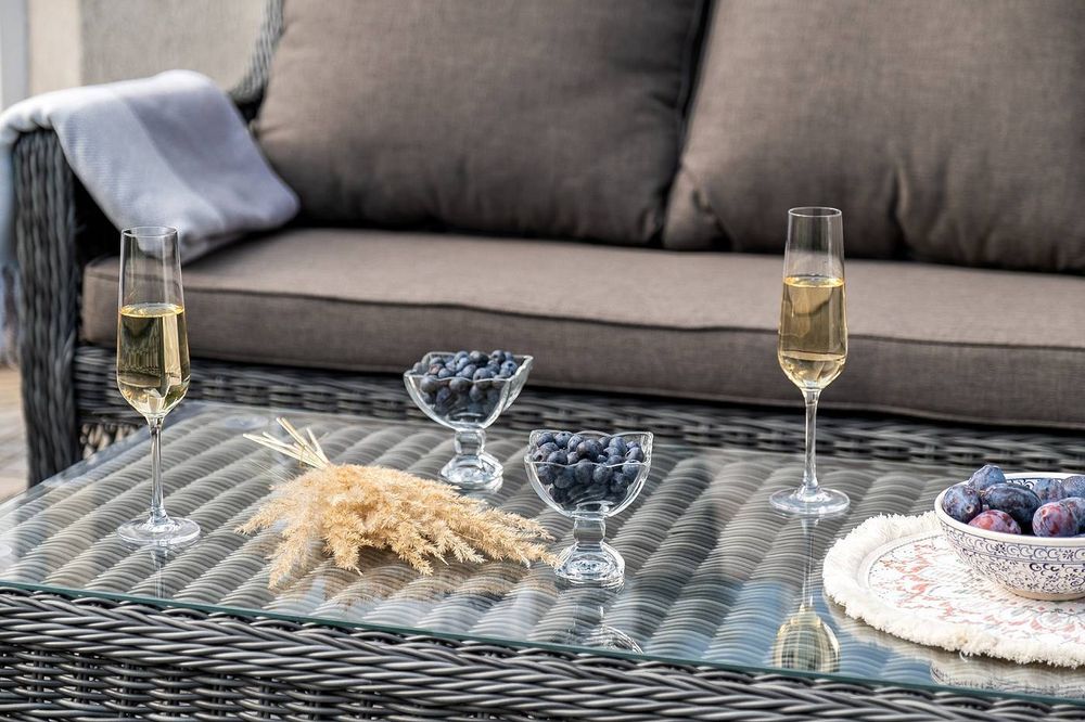 "Гранд Латте" лаунж-зона из искусственного ротанга, цвет графит