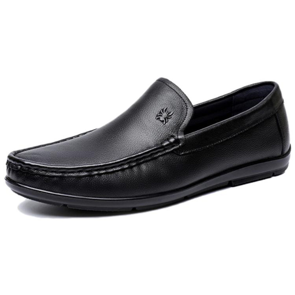 Spider King Top Grain Cow Leather Casual Shoes Men"s Black