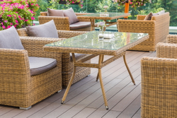 "Латте" плетеный стол из искусственного ротанга 160х90см, цвет соломенный