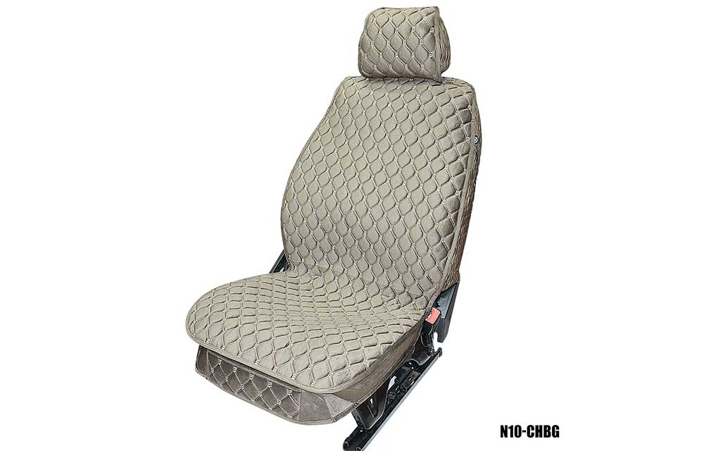 Накидки сидений ПОЛНЫЙ Coolpart MAXIMAL LUX (кт) - N-09-CHBG (Велюр РОМБ) шоколад/ шов бежевый