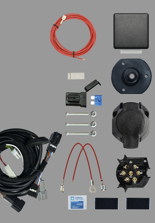 Комплект штатной электрики для фаркопа 7-pin Geely Monjaro 2021- с блоком 7.1 - КонцептАвто KA SC 71 139 003