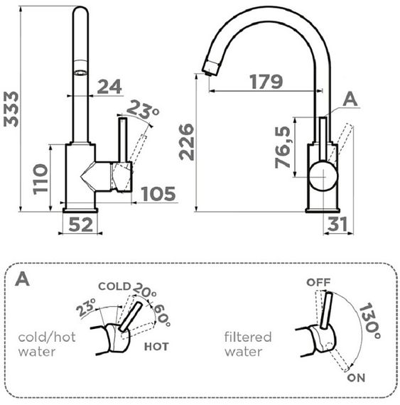 Смеситель Omoikiri Shinagawa 2 Plus-CA латунь/карамель
