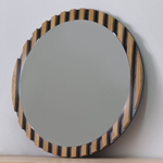 Зеркало настенное круглое Пиафорте Нигелла из дуба и ДСП