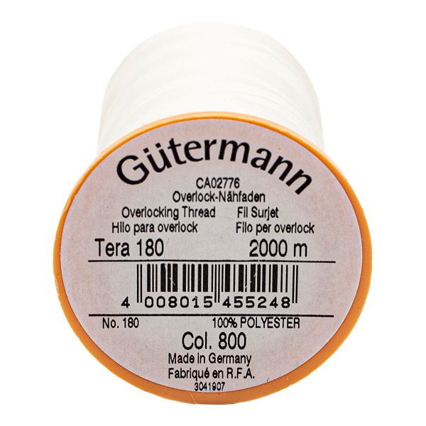 Нитка филаментная Gutermann Tera 180 (2000 метров), 1 кат. | _800 белый (Arta 001)