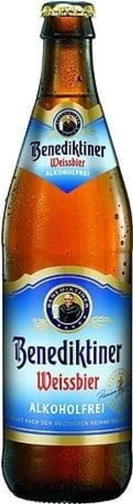 Пиво Бенедиктинер Вайссбир Безалкогольное / Benediktiner Weissbier Alkoholfrei 0.5 - стекло