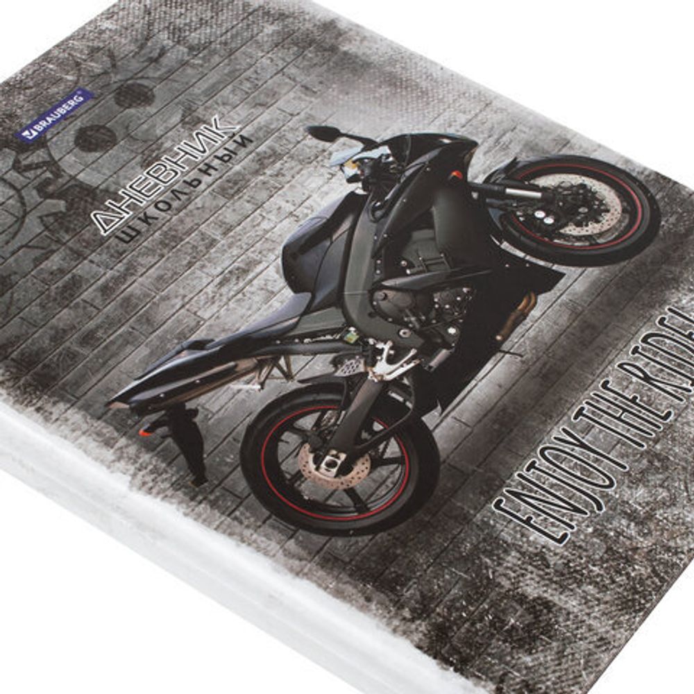 Дневник 5-11 класс 48 л., твердый, BRAUBERG, глянцевая ламинация, с подсказом, "Крутой Байк", 106391