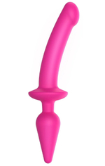 Ярко-розовый двусторонний фаллоимитатор Switch Plug-In Semi-Realistic Size L (Цвет: ярко-розовый)