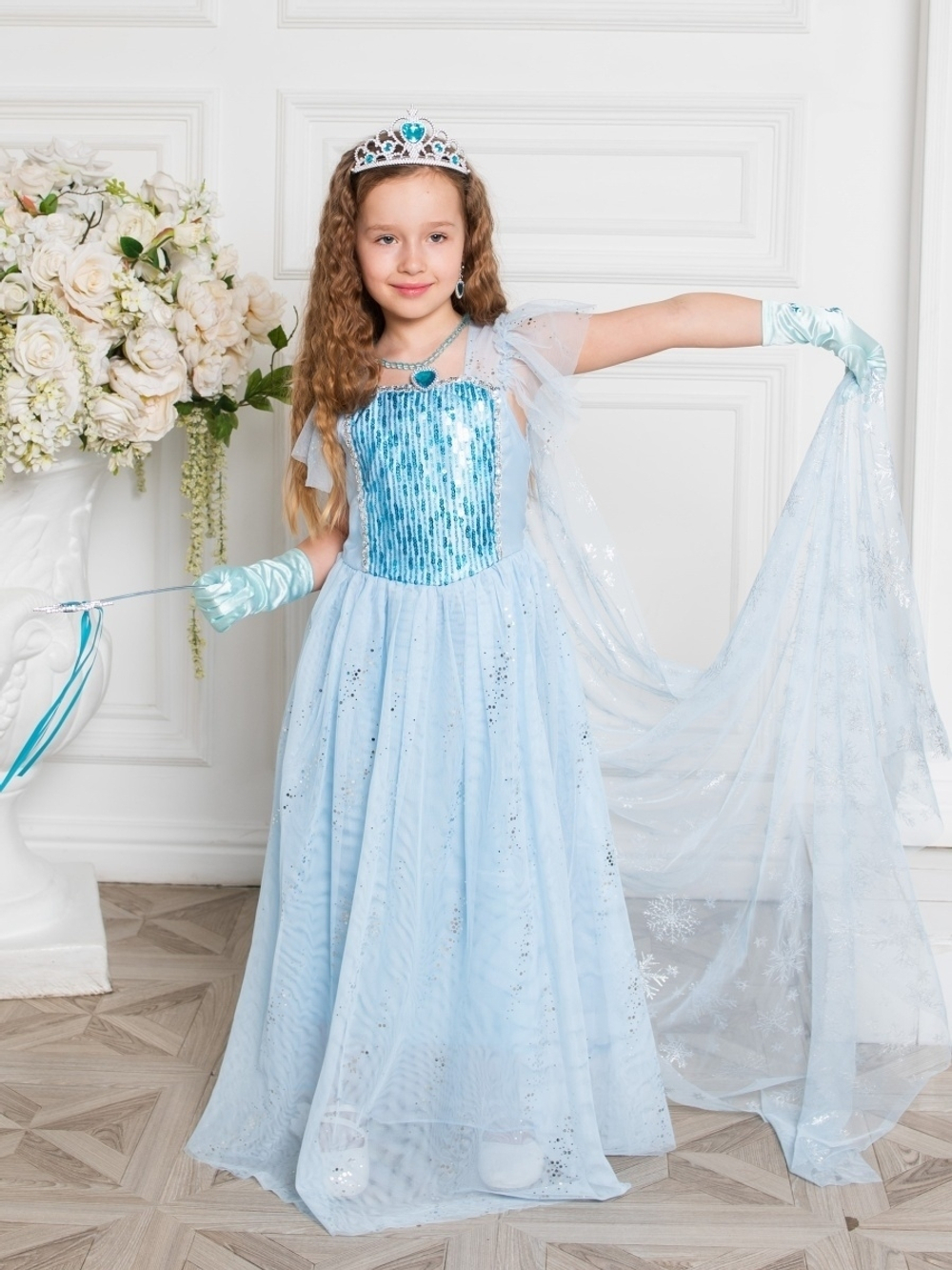 Платье принцессы Эльзы + шлейф