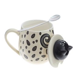 GAEM Кружка с крышкой и ложкой, 350 мл, L13 W9 H13 см, 4в.