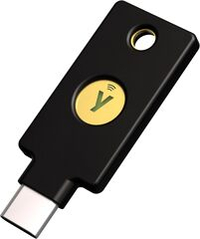 YubiKey 5C NFC — Ключ безопасности для двухфакторной аутентификации Защита онлайн-аккаунтов через USB-C и NFC, сертифицирован по стандарту FIDO