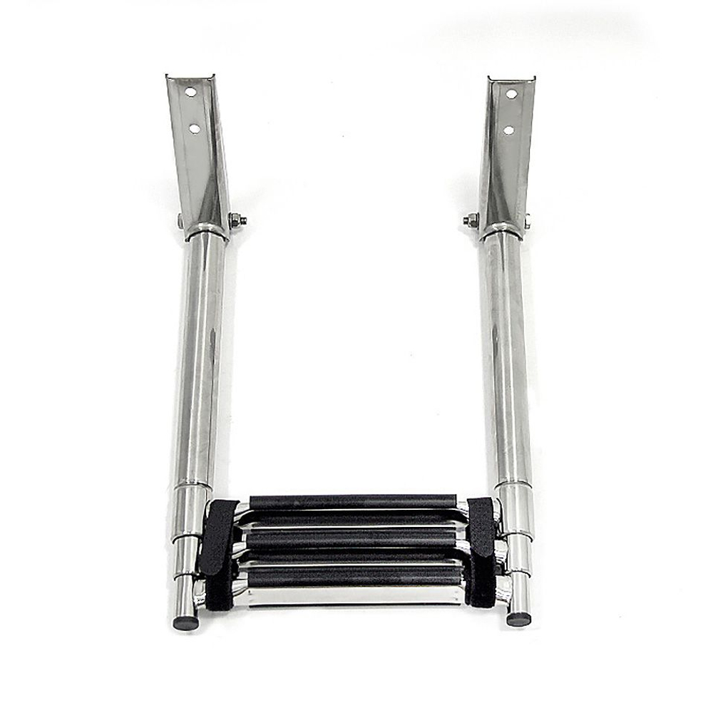 Трап телескопический складной, 3 черных ступени (ширина 310 мм.) AISI 316 (10269560)