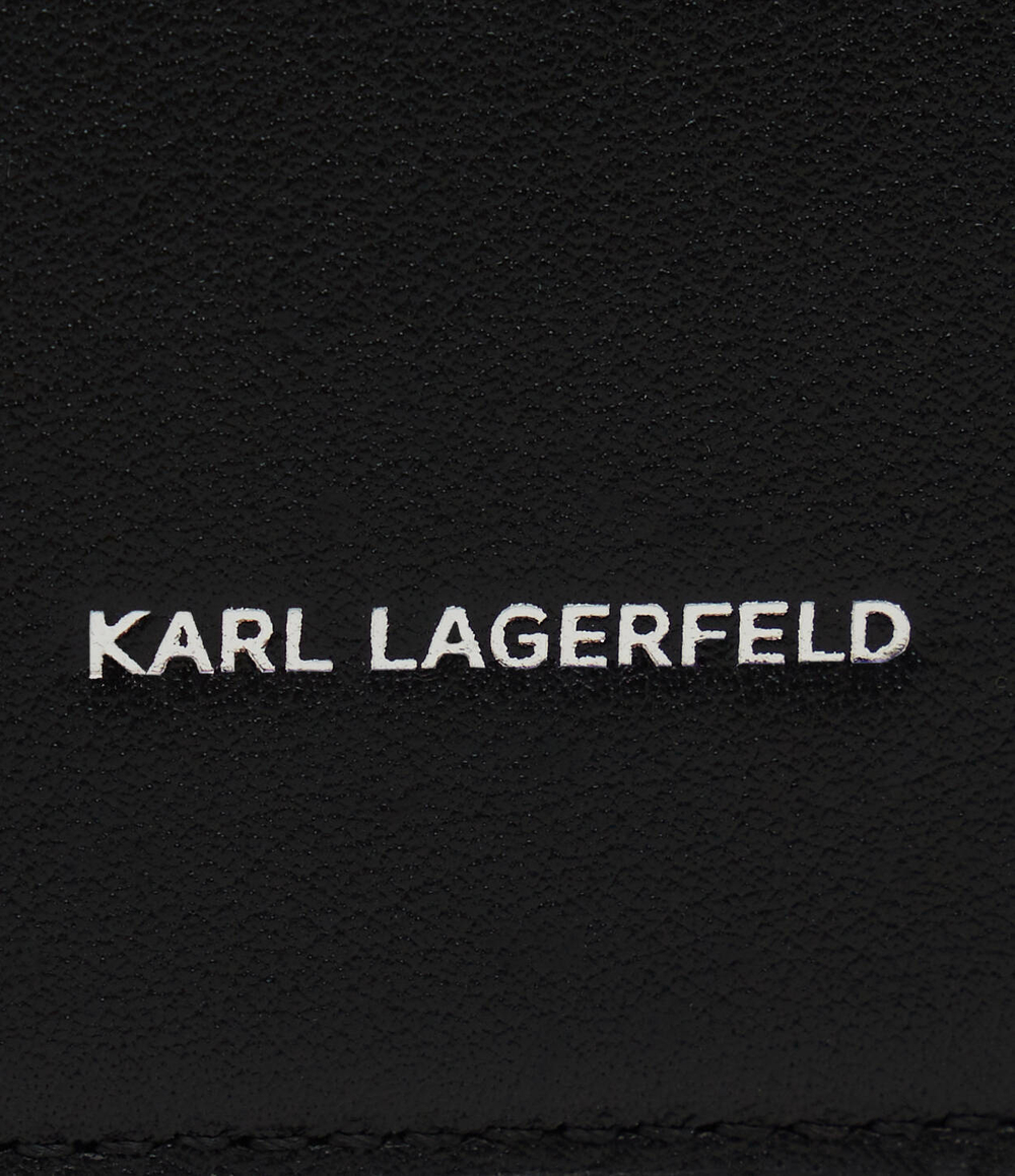 Кожаная сумка-месенджер signature Karl Lagerfeld - черный(235W3061)