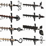 Карниз кованый "Готика Бук" однорядный d20 мм, цвет черный