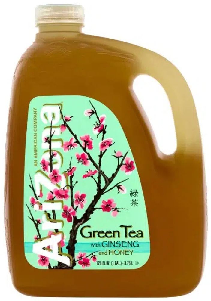Чай Холодный Зеленый со Вкусом Женьшеня и Меда Arizona Green Tea With Ginseng And Honey 3.78л - 4шт