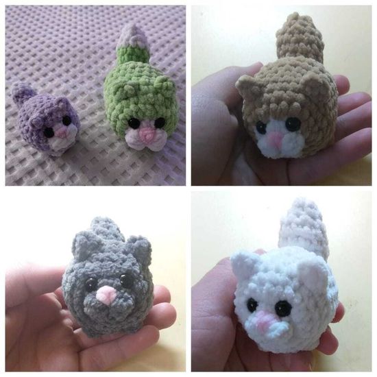 Вязаная игрушка ручной работы "Котёнок"