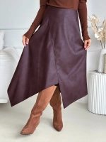 Юбка кожаная трапеция миди