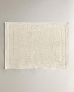 ZARA HOME КОВРИК ДЛЯ ВАННОЙ ИЗ ХЛОПКА С АНТИСКОЛЬЗЯЩЕЙ ПОВЕРХНОСТЬЮ, ЦВЕТ СЛОНОВОЙ КОСТИ