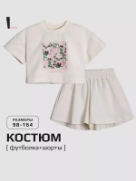 Костюм для девочки, футболка и шорты