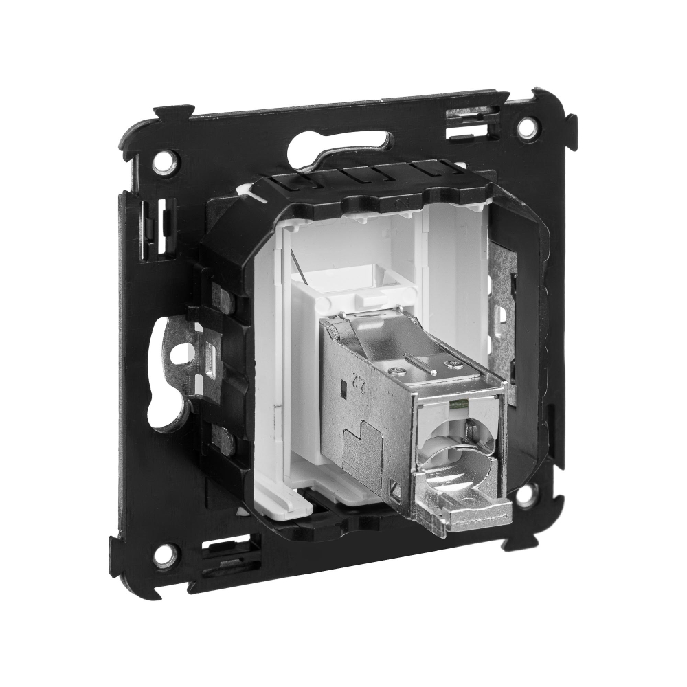 Компьютерная розетка RJ-45 в стену, кат.5e одинарнаяэкранированная,"Avanti", "Белое облако"