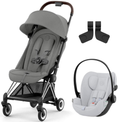 Коляска Cybex Coya Chrome Frame Cloud G i-Size Fog Grey 2 в 1 Mirage Grey с дождевиком