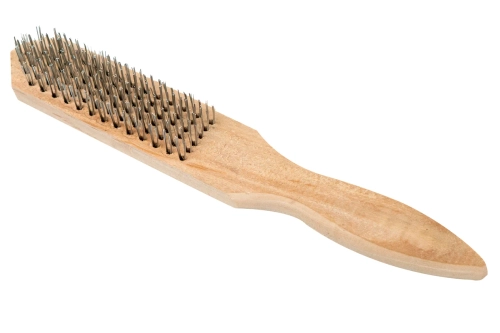 Щетка ручная с деревянной ручкой по металлу 6 рядов