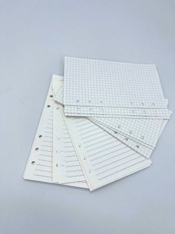 Запасные блоки А6 для блокнота на кольцах 90листов (клетка+линейка)