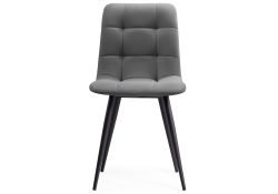 Стул на металлокаркасе Чилли К велюр темно-серый / черный