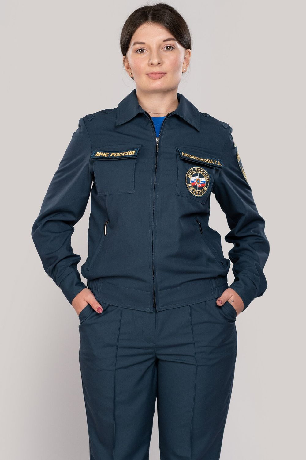 Костюм летний  женский МЧС (Патруль-240, серо-синий)