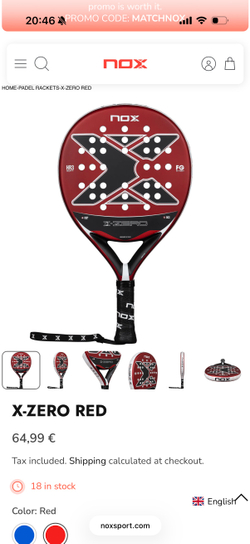 NOX, ES, PALA X-ZERO RED, Padel Racket