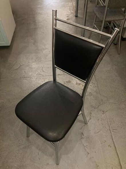 Стул Мажор каркас хром основание экокожа черная