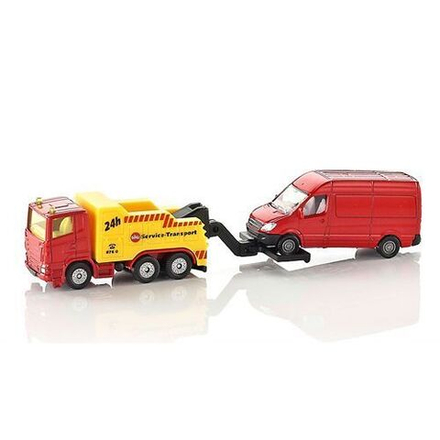 Грузовик-эвакуатор с микро-автобусом, Siku