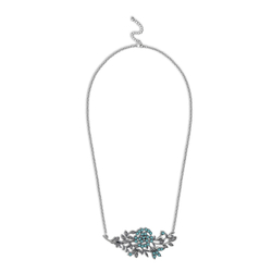 "Розалинта" колье в серебряном покрытии из коллекции "Бирюзовый сад " от Jenavi с замком карабин