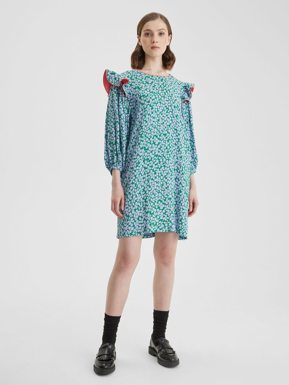 Платье с воланами "Фиалки"