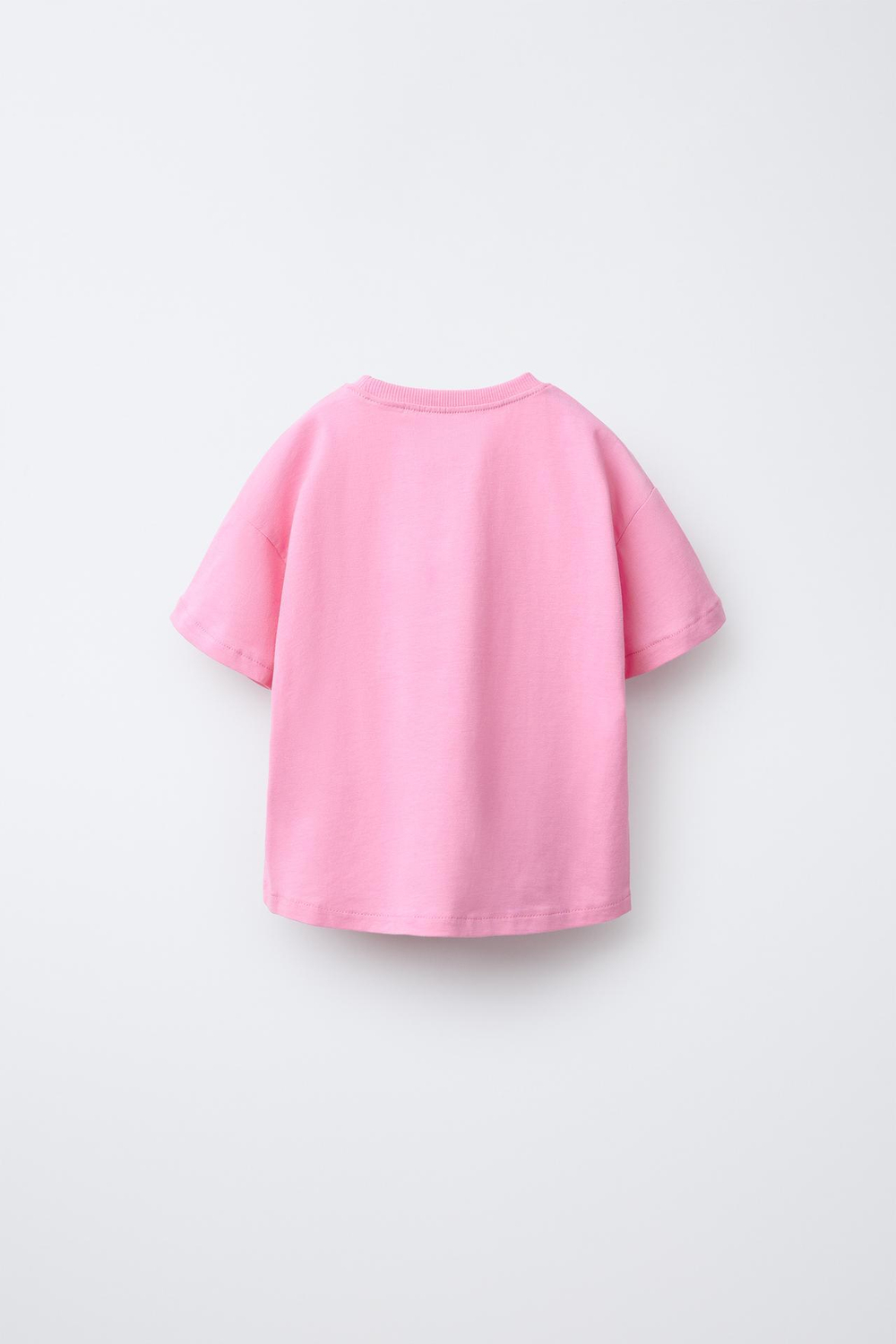 ZARA ФУТБОЛКА С КАРМАНОМ С ВЫШИВКОЙ, РОЗОВЫЙ