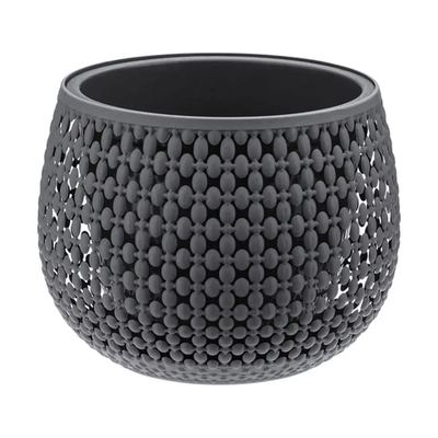 Кашпо Пирула D175мм 1,5л с вставкой графитовый (комплект 5 шт)