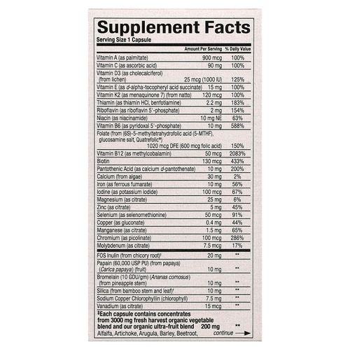 Natural Factors, Whole Earth & Sea®, мультивитамины для женщин, 60 вегетарианских капсул