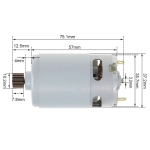 RS550 15 зубьев (10,2 х 7,8 мм) DC10.8V 25000RPM микро мотор высокоскоростной замена для литиевой электрической дрели / аккумуляторная отвертка / DIY инструменты